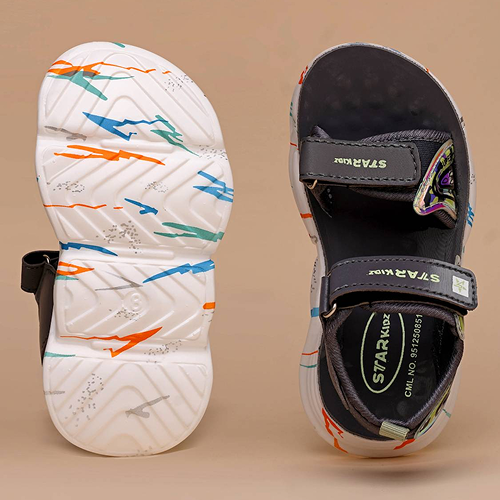 Velcro Strappy Sandals For Boys & Girls - Dark Grey