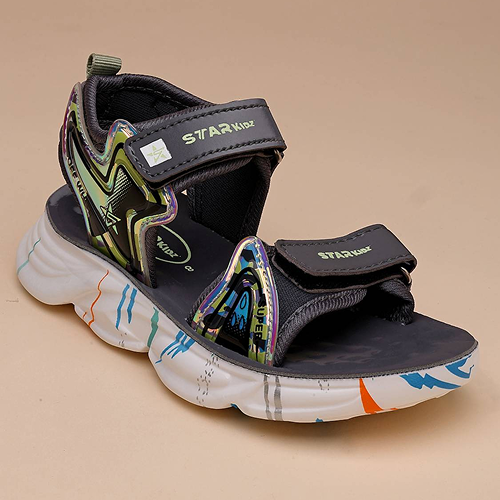 Velcro Strappy Sandals For Boys & Girls - Dark Grey