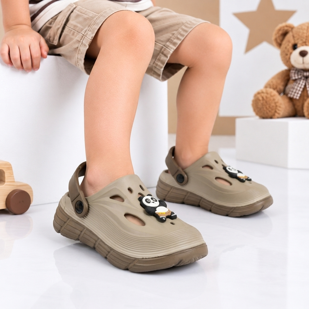 Star Kidz Slip-on Clogs For Boys & Girls Brown