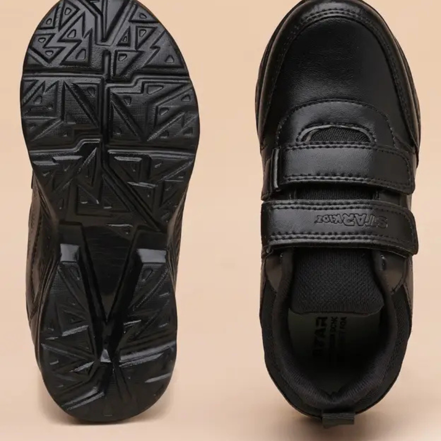 Velcro School Shoes For Boys & Girls (Black, 3.5 to 16 years)