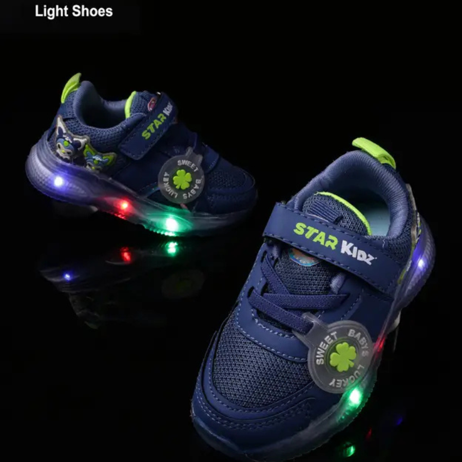 Velcro LED Shoes For Boys & Girls (Dark Blue, 3 to 9 years)