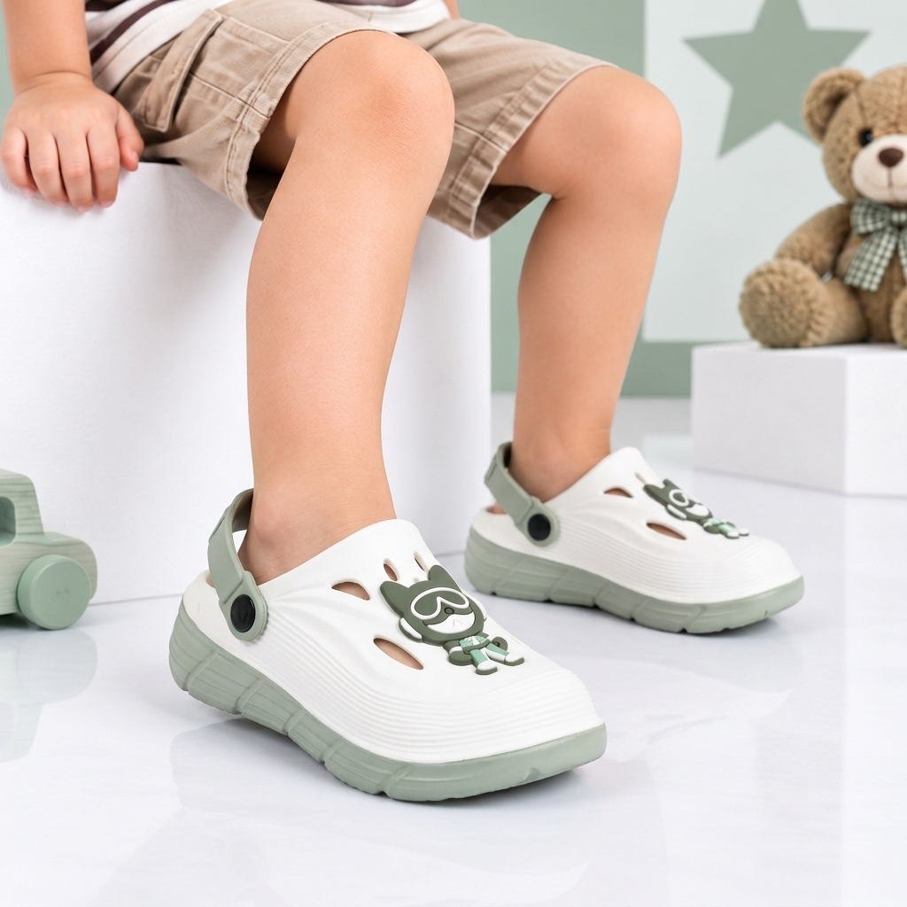 Star Kidz Slip-on Clogs For Boys & Girls Silver