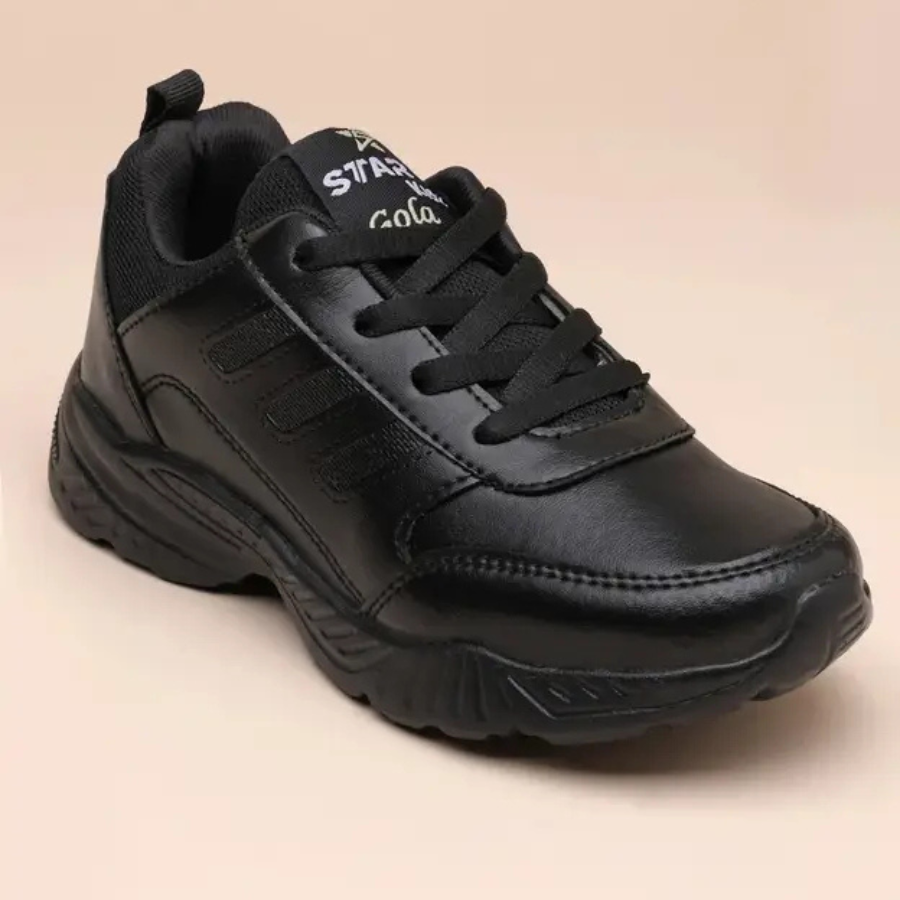 Lace School Shoes For Boys & Girls (Black, 10 to 16 years)