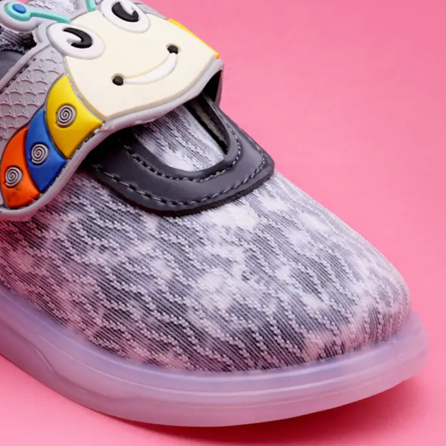 Velcro LED Shoes For Boys & Girls (Grey)
