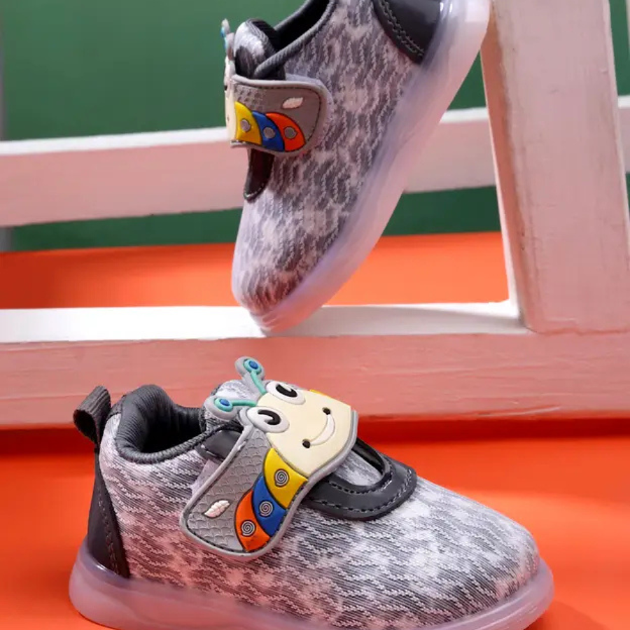 Velcro LED Shoes For Boys & Girls (Grey)