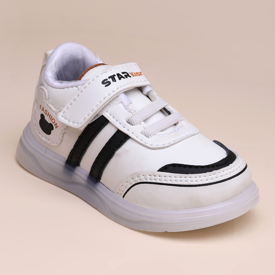 Velcro LED Shoes For Boys & Girls (White)