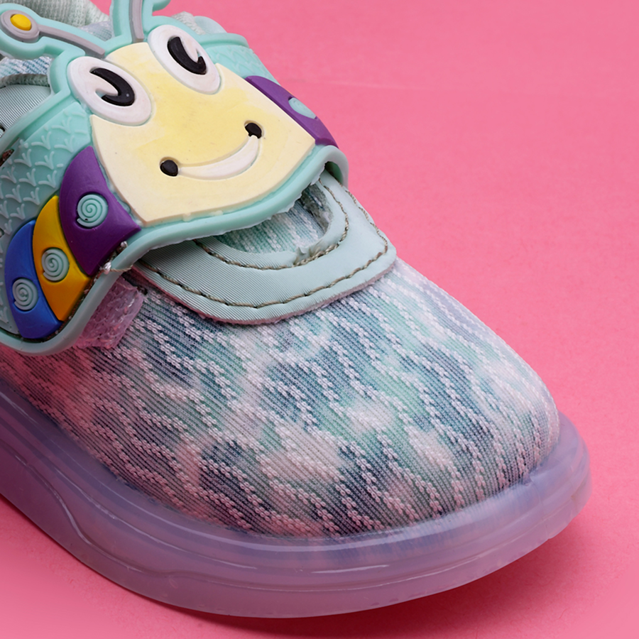 Velcro LED Shoes For Boys & Girls (Light Green)