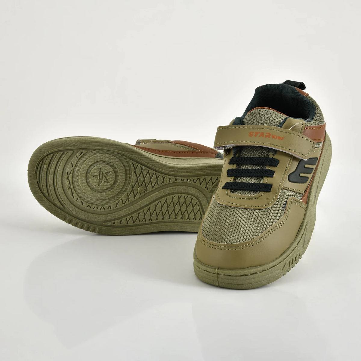Star Kidz Velcro Sneakers For Boys & Girls Green