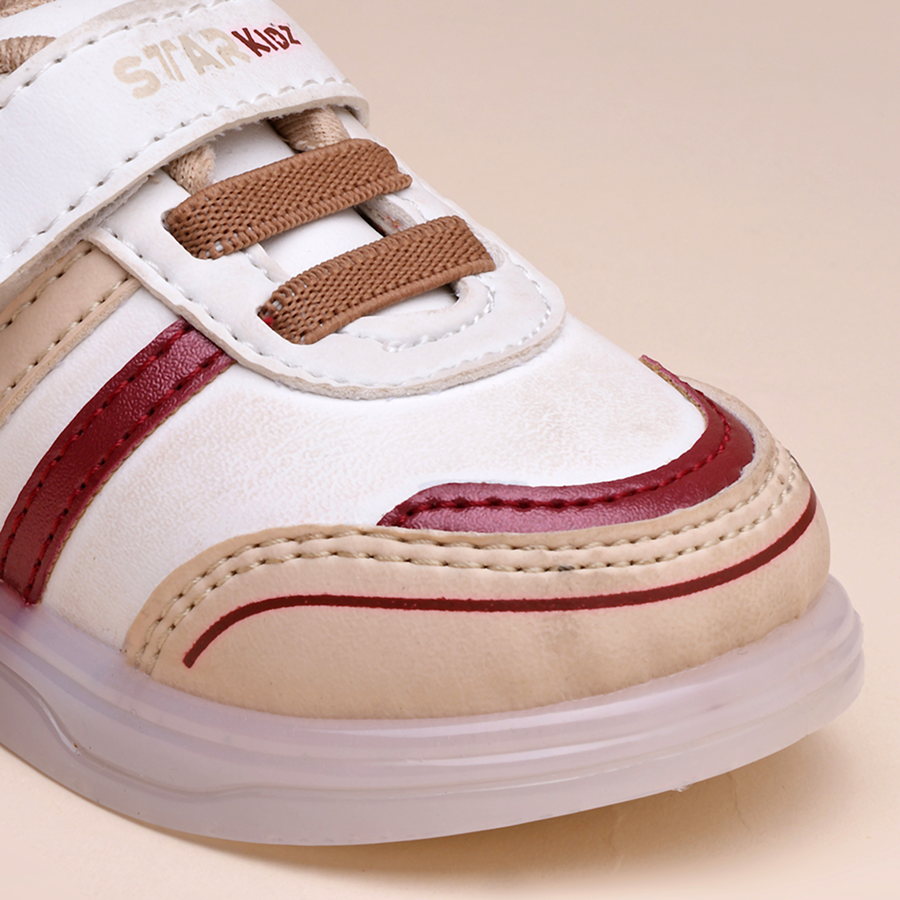 Velcro LED Shoes For Boys & Girls (Beige)