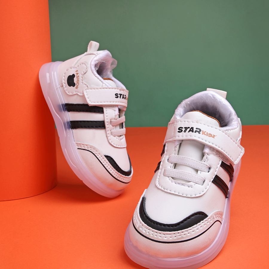Velcro LED Shoes For Boys & Girls (White)