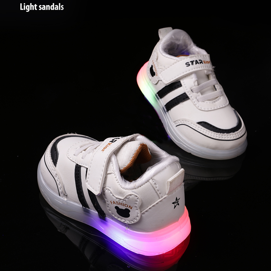 Velcro LED Shoes For Boys & Girls (White)