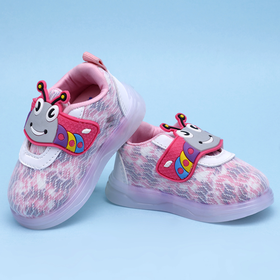 Velcro LED Shoes For Boys & Girls (Pink)
