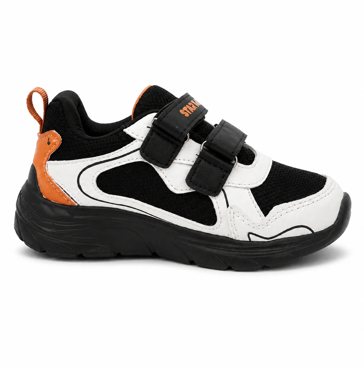 Star Kidz Velcro Walking Shoes For Boys Black