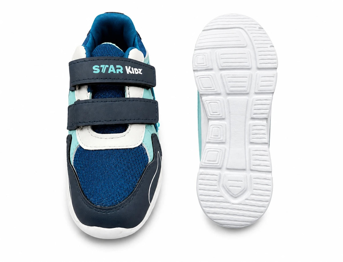 Star Kidz Velcro Walking Shoes For Boys Dark Blue