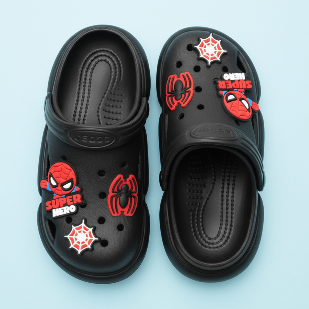 CLOUD TREADS UNISEX CLOGS (Jojo-2) | 2 Years to 13 Years | Black