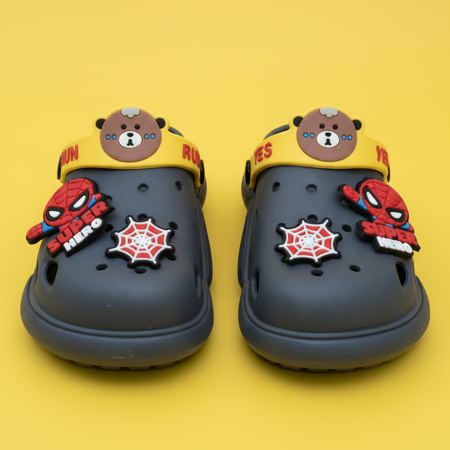 CLOUD TREADS UNISEX CLOGS (Jojo-2) | 2 Years to 13 Years | Dark Grey