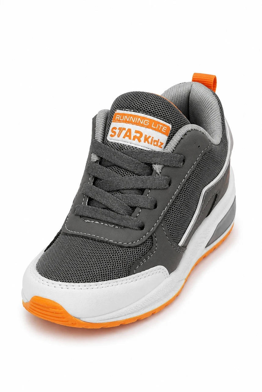 Star Kidz Lace Basketball Shoes For Boys Grey