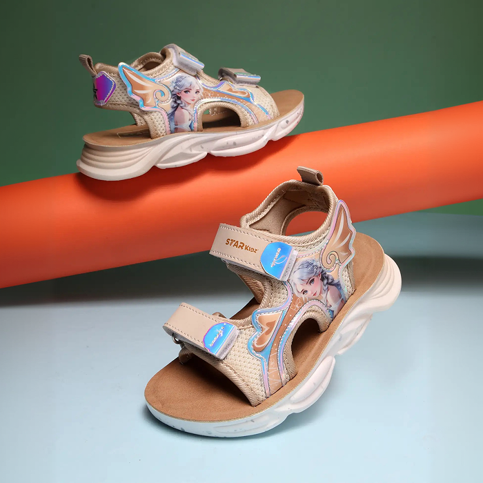 Star Kidz Velcro Sports Sandals For Boys & Girls (Beige)