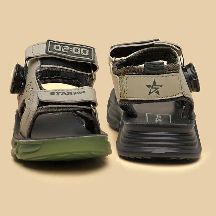 Star Kidz Velcro Sports Sandals For Boys & Girls (Dark Green)