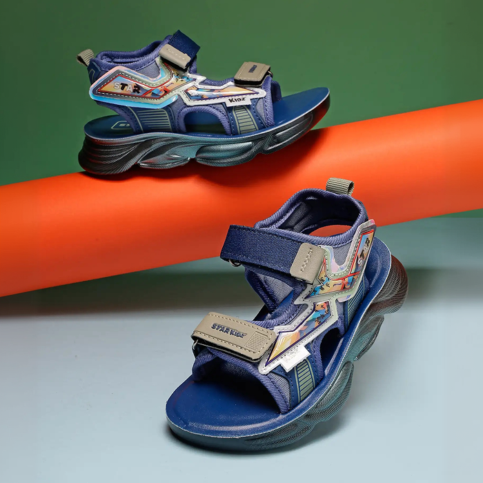 Star Kidz Velcro Sports Sandals For Boys & Girls (Blue)