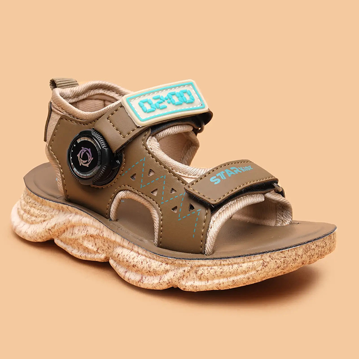 Star Kidz Velcro Sports Sandals For Boys & Girls (Brown)