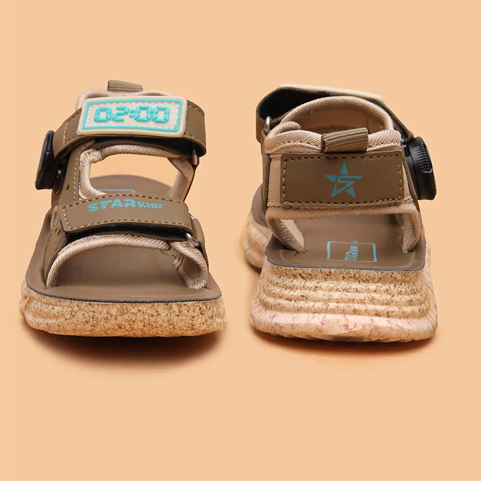 Star Kidz Velcro Sports Sandals For Boys & Girls (Brown)