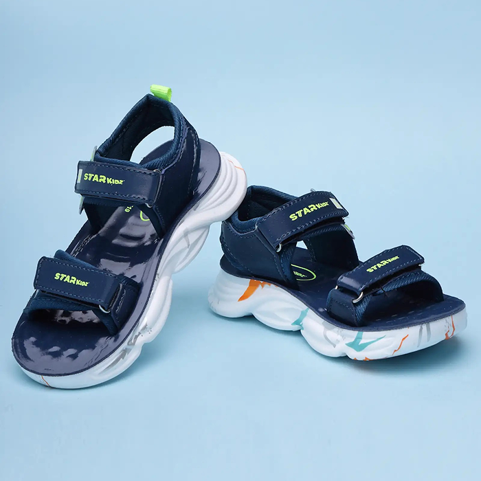 Star Kidz Velcro Strappy Sandals For Boys & Girls (Blue)