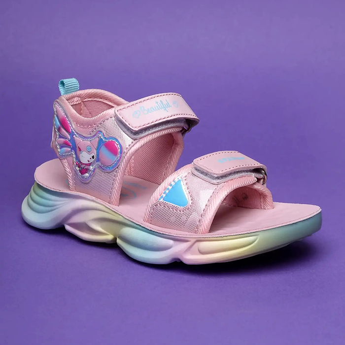 Star Kidz Velcro Strappy Sandals For Boys & Girls (Pink)