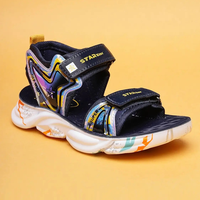 Star Kidz Velcro Strappy Sandals For Boys & Girls (Dark Blue)