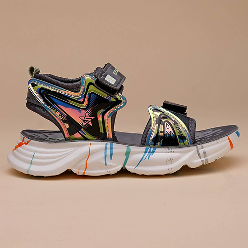 Velcro Strappy Sandals For Boys & Girls - Dark Grey