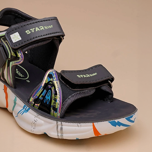 Velcro Strappy Sandals For Boys & Girls - Dark Grey