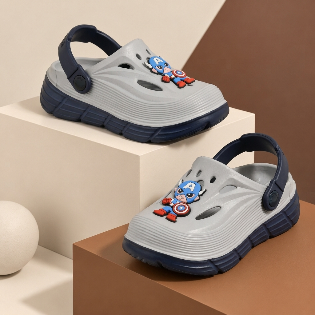 Star Kidz Slip-on Clogs For Boys & Girls Light Blue