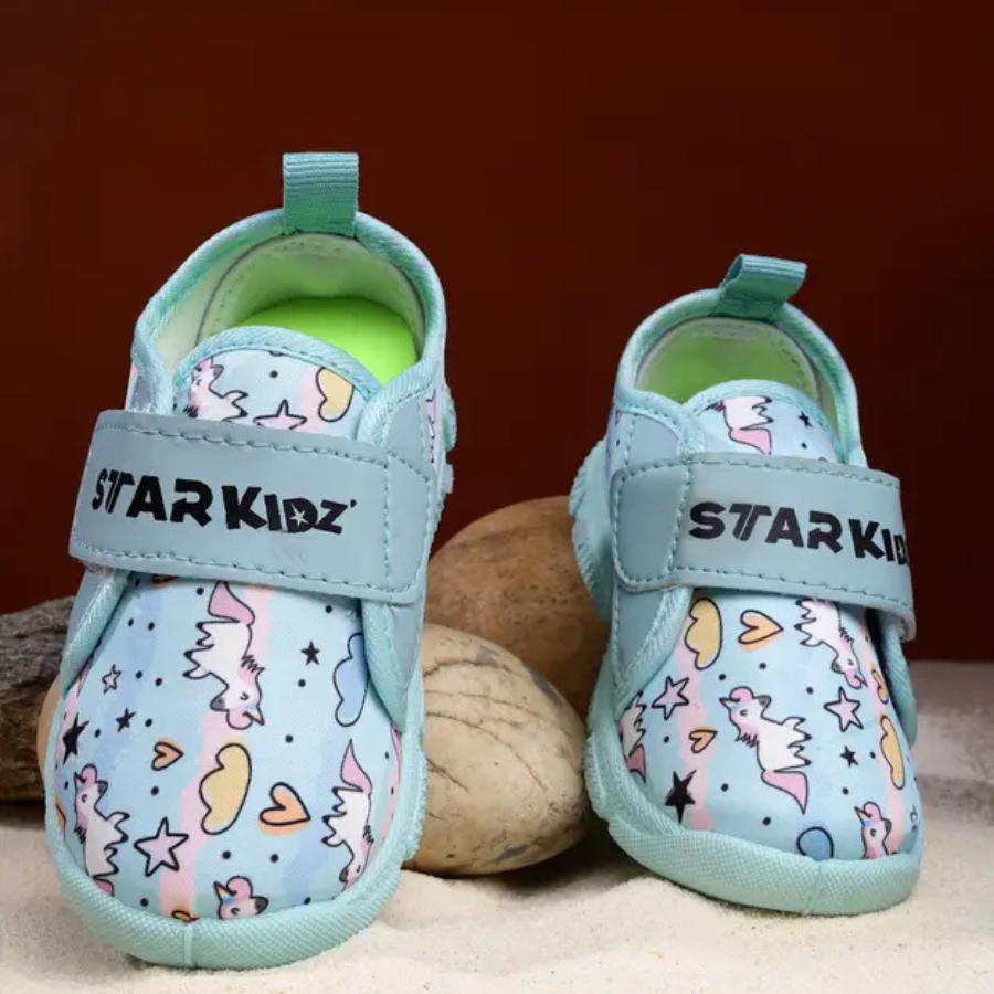 Velcro Chu Chu Shoes For Boys & Girls  (Light Blue , 15months to 4years)