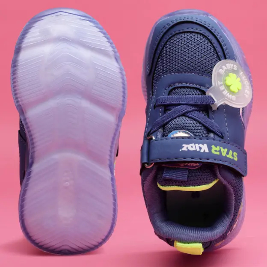 Velcro LED Shoes For Boys & Girls  (Dark Blue, 3 to 9 years)