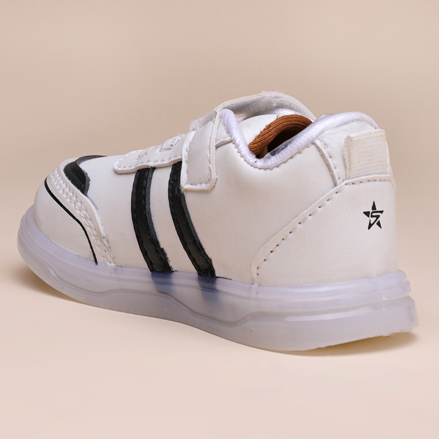 Velcro LED Shoes For Boys & Girls  (White)