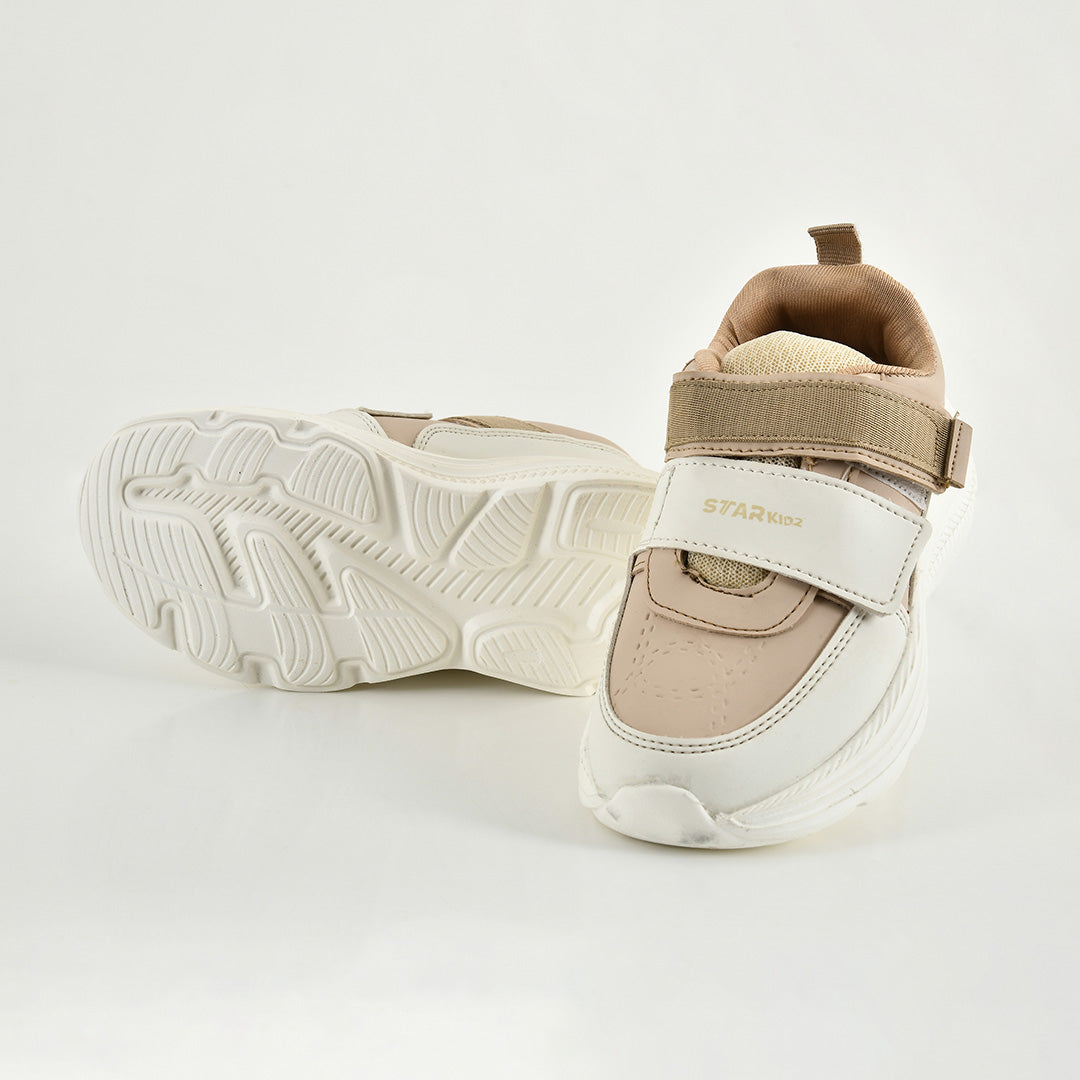 Star Kidz Velcro Sneakers For Boys & Girls Beige