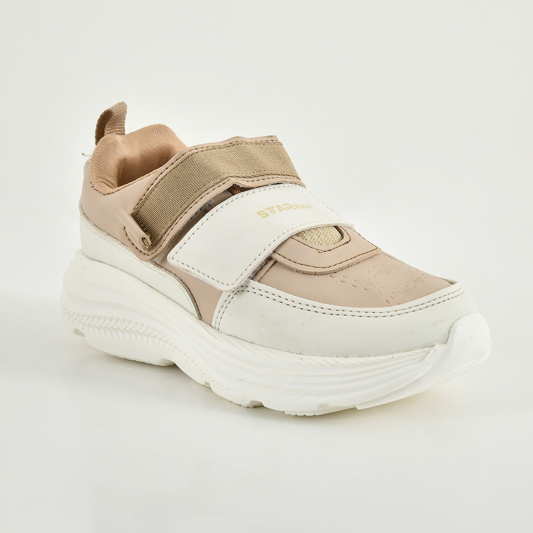 Star Kidz Velcro Sneakers For Boys & Girls Beige