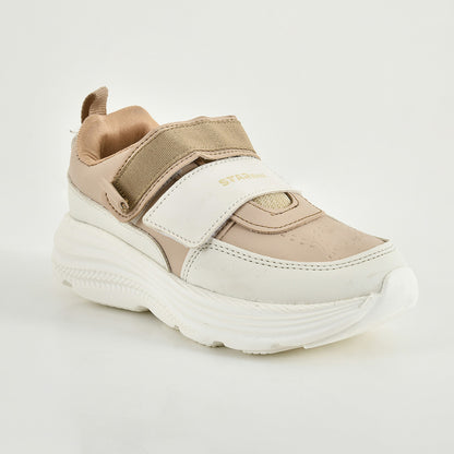 Star Kidz Velcro Sneakers For Boys & Girls Beige