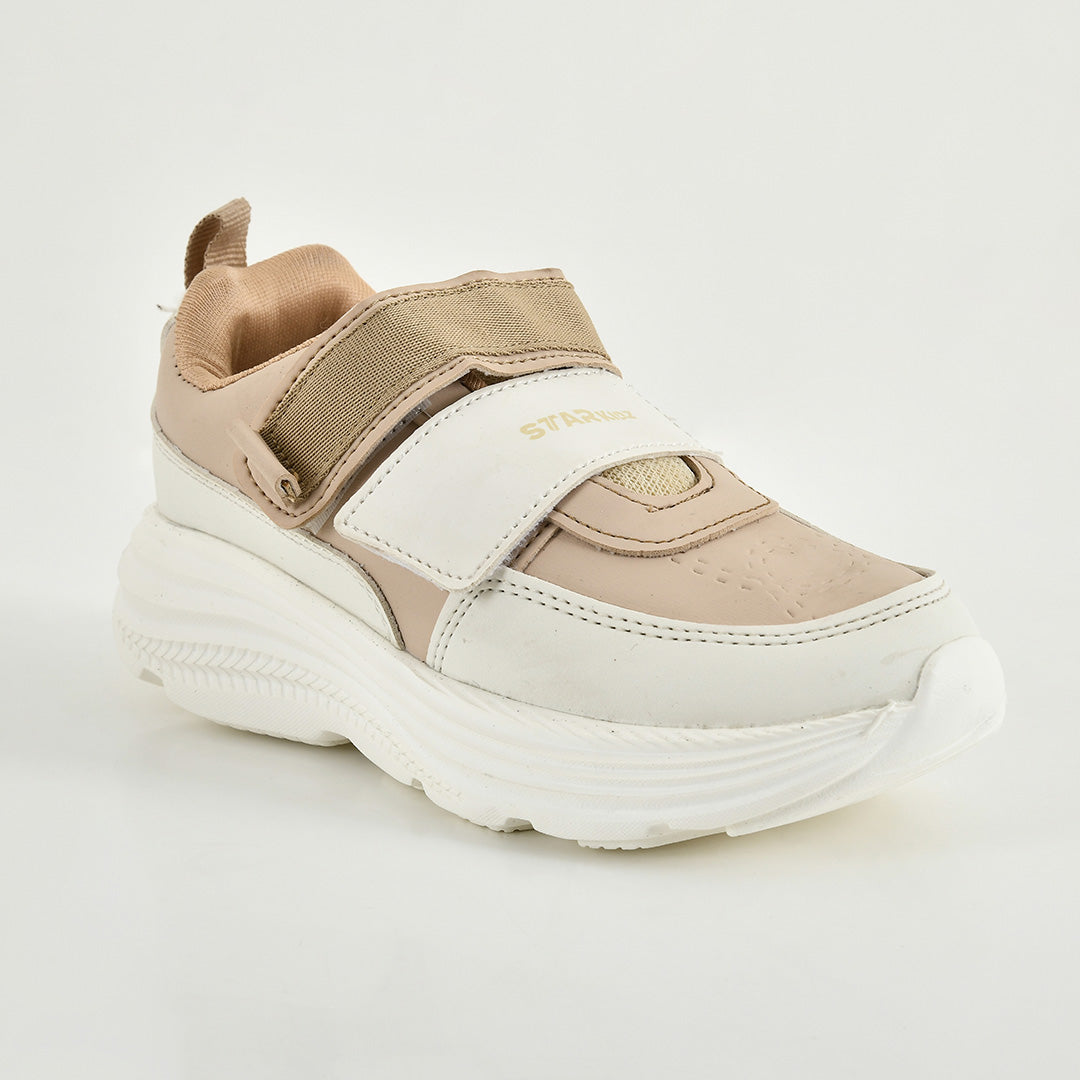 Star Kidz Velcro Sneakers For Boys & Girls Beige