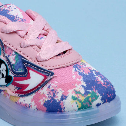 Lace LED Shoes For Boys & Girls  (Pink)