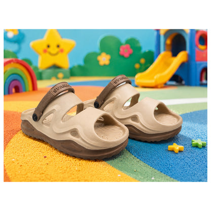 Star Kidz Clogs For Boys & Girls Beige Brown