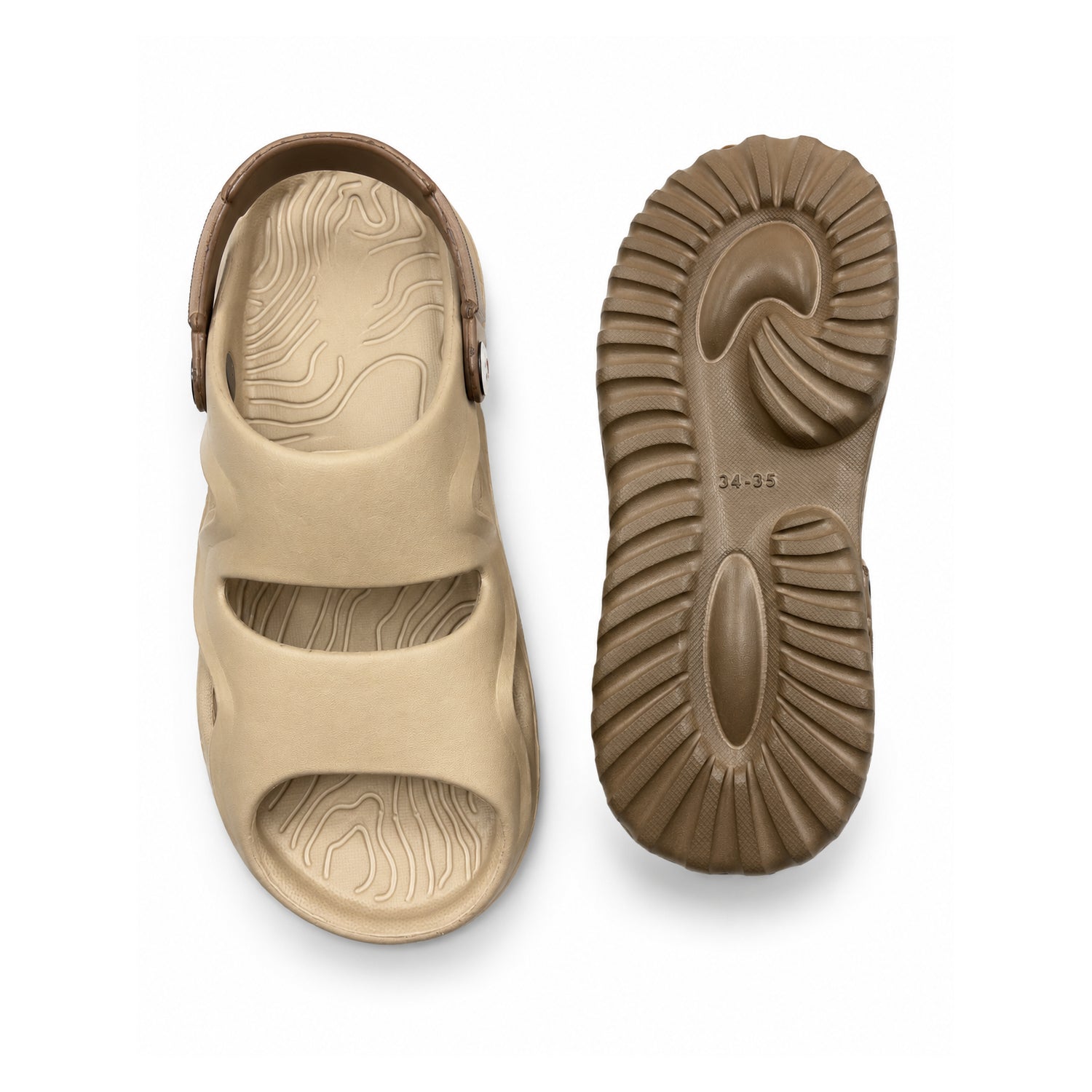 Star Kidz Clogs For Boys & Girls Beige Brown