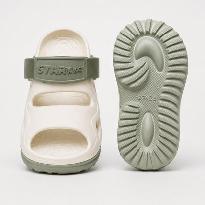 Star Kidz Clogs For Boys & Girls White Pista