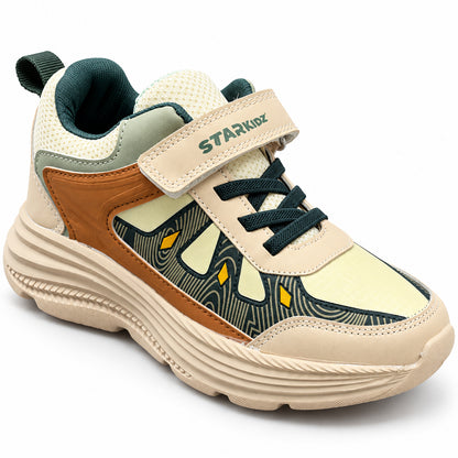 Star Kidz Velcro Casual Shoes For Boys & Girls Beige