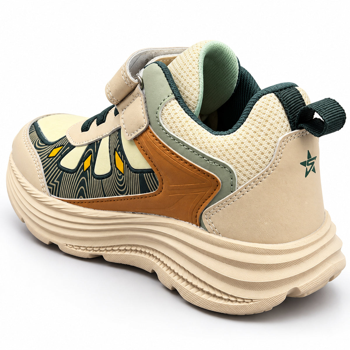 Star Kidz Velcro Casual Shoes For Boys & Girls Beige