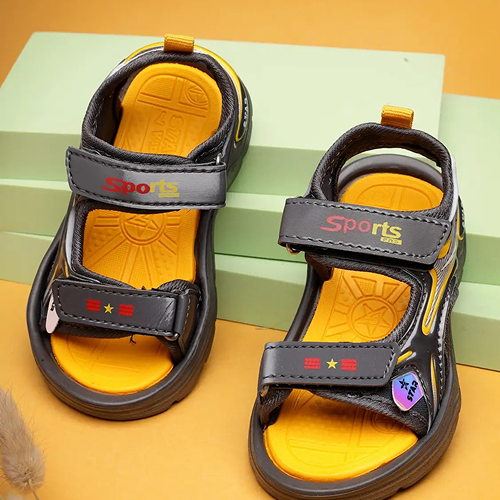 Velcro Strappy Sandals For Boys & Girls  - Grey