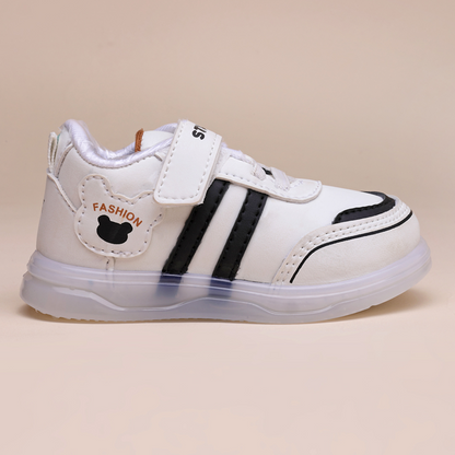 Velcro LED Shoes For Boys & Girls  (White)