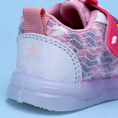 Velcro LED Shoes For Boys & Girls  (Pink)