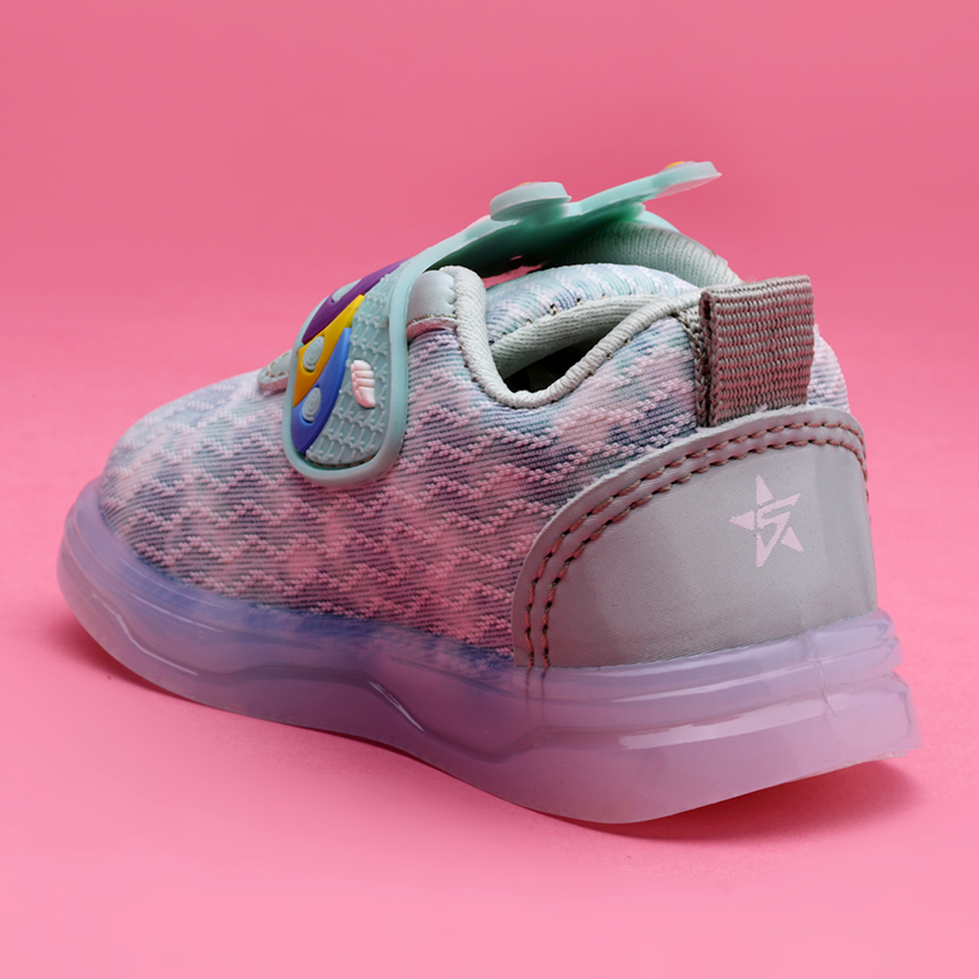 Velcro LED Shoes For Boys & Girls  (Light Green)