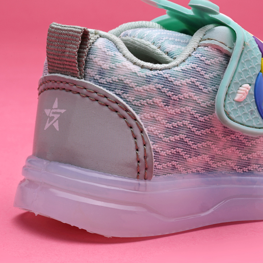 Velcro LED Shoes For Boys & Girls  (Light Green)